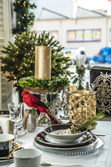 ŚWIECZNIK SZYSZKA SERAFINA - ZŁOTY - 9 x 8 CM - LENE BJERRE - MY HONEY HOME