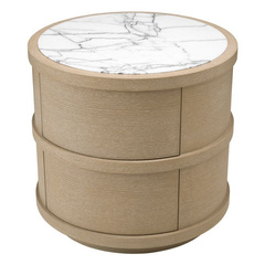 Stolik nocny Eichholtz Cabana Okrągły washed oak veneer