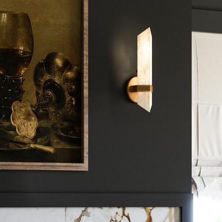 Kinkiet Valencia - 1 źródło światła - Vintage mosiądz