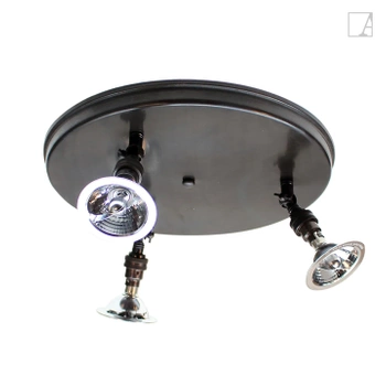 Lampa kierunkowa Authentage Marron na okrągłym talerzu – duża