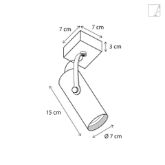 Lampa kierunkowa Authentage Tubelum na kwadratowej podstawie