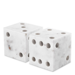 Zestaw akcesoriów na biurko z białego marmuru Eichholtz Visa 2 szt.