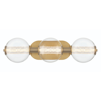 Kinkiet Atomo - 3 źródła światła - Szczotkowane złoto