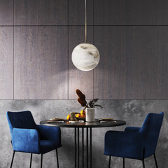 Średnia lampa wisząca Kepler - 1 źródło światła - Szczotkowane złoto