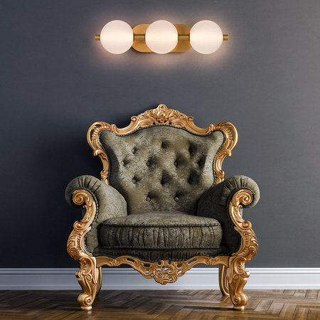 Kinkiet Palams - 3 źródła światła - Szczotkowane złoto