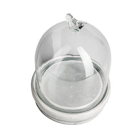 SZKLANA PATERA NA CERAMICZNEJ PODSTAWIE - 29 x 29 x 37CM - JOLIPA - MY HONEY HOME