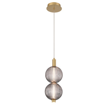 Mała lampa wisząca Palmas - 2 źródła światła - Szczotkowane złoto