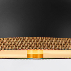 Lampa wisząca Doral - 2 źródła światła - Matowa czerń, vintage mosiądz