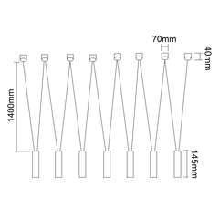 Lampa wisząca Viva VII Nero