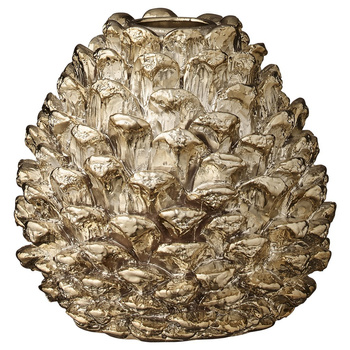 ŚWIECZNIK SZYSZKA SERAFINA - ZŁOTY - STOŻKOWY - 8 x 9 CM - LENE BJERRE - MY HONEY HOME