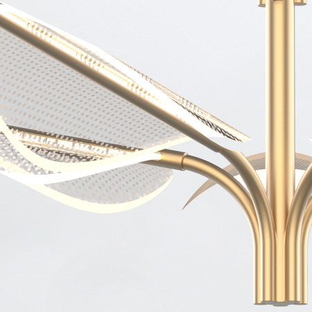 Duża lampa wisząca LED Floriana - Naturalny mosiądz