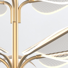 Duża lampa wisząca LED Floriana - Naturalny mosiądz