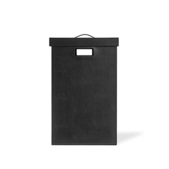 Kosz na pranie Decor Walther z pokrywą kwadratowy Sztuczna skóra czarna