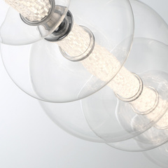 Lampa wyspowa Atomo - 7 źródeł światła - Polerowany chrom