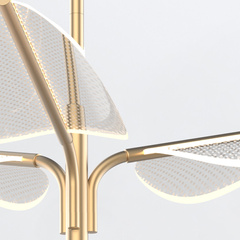 Duża lampa wisząca LED Floriana - Naturalny mosiądz