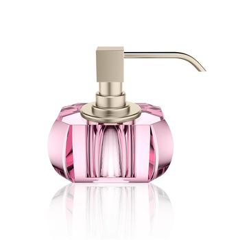KRISTALL Dozownik mydła Decor Walther Różowy / nikiel satynowany