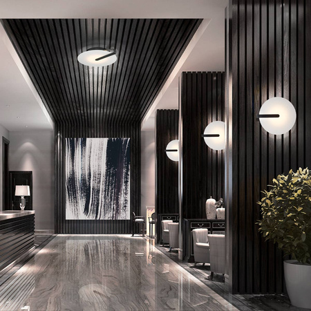 Mały plafon / kinkiet Nuvola - Matowa czerń