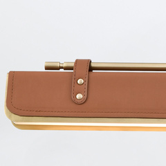 Lampa wyspowa LED Valise - Vintage mosiądz, skóra koniakowa