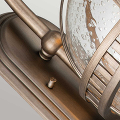 Mała latarnia naścienna Halleron - 2 źródła światła - Oksydowany brąz