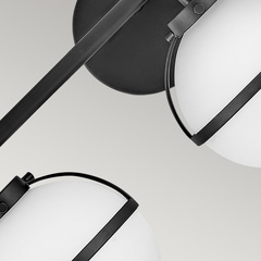 Kinkiet Hollis - 3 źródła światła - Czarny