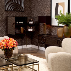 Lampa stołowa Eichholtz Belize vintage brass finish z abażurem