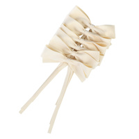 AKSAMITNE KOKARDKI DEKORACYJNE - IVORY BOWS - 6 SZT. - ROSEBERRY HOME - MY HONEY HOME