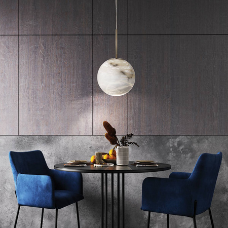 Średnia lampa wisząca Kepler - 1 źródło światła - Szczotkowane złoto