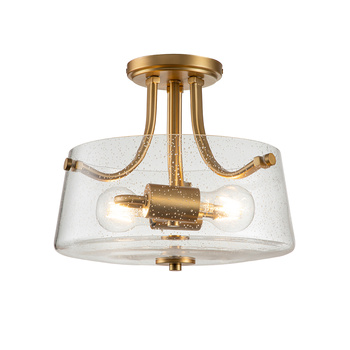 Półplafon Hollister - 2 źródła światła - Szczotkowany mosiądz