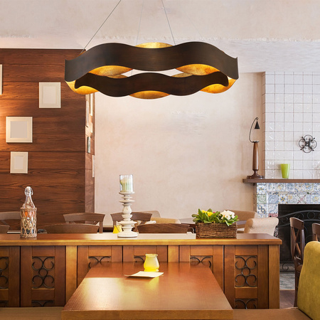 Duży żyrandol Vaughan - Brązowo-złoty