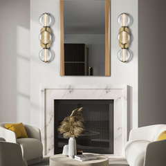 Kinkiet Atomo - 3 źródła światła - Szczotkowane złoto