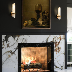 Kinkiet Valencia - 1 źródło światła - Vintage mosiądz