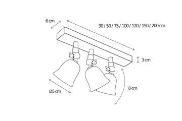 Lampa kierunkowa Authentage Fleure o szerokości 150 cm