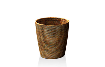 Okrągły kosz na papier Decor Walther Rattan dark