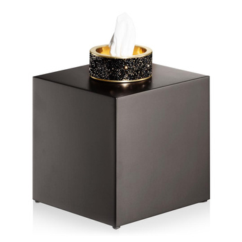 Pudełko na chusteczki Decor Walther Ciemny Metal mat / złoty mat