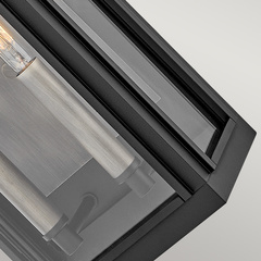 Średnia latarnia naścienna Sag Harbor - 2 źródła światła - Czarne