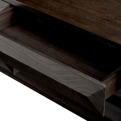 Komoda Denver mocha oak veneer brushed brass finish