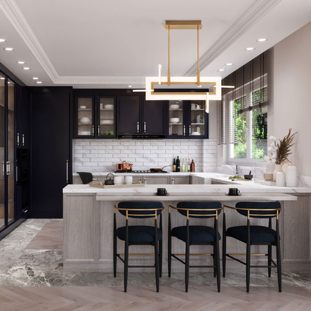 Mała lampa wyspowa Inizio - Szczotkowane złoto