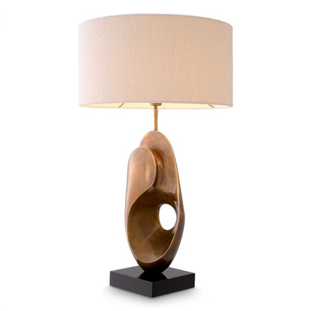 Lampa stołowa Eichholtz D'Ancona z mosiężnym wykończeniem w stylu vintage z abażurem