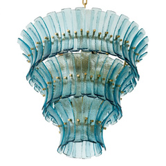 Żyrandol Toscano blue glass Eichholtz