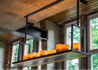 Lampa wisząca Authentage Bellefeu prostokątna