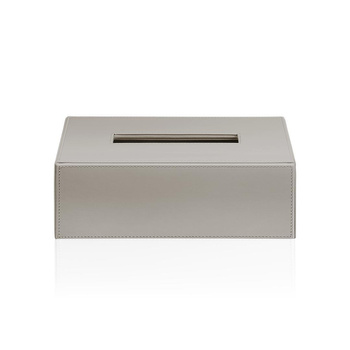 Pudełko na chusteczki prostokątne Decor Walther Sztuczna skóra ciemnoszara