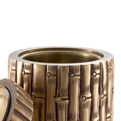 Pudełko Bamboo okrągłe z mosiężnym wykończeniem