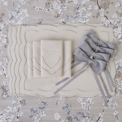 OBRUS BAWEŁNIANY TWIGS - 130 x 200 CM - ROSEBERRY HOME - MY HONEY HOME