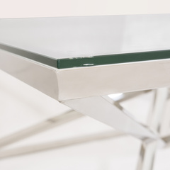 STOLIK KAWOWY GRAND - SREBRNY - 100 x 100 x 47 CM - MY HONEY HOME