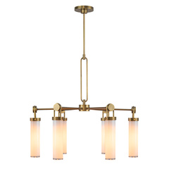 Żyrandol Wynwood - 6 źródeł światła - Vintage mosiądz