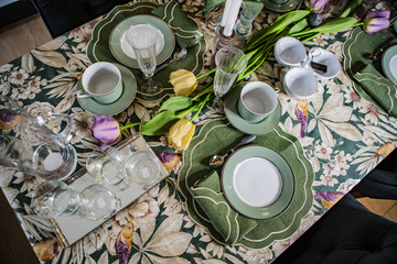 OBRUS BAWEŁNIANY EMERALD - 130 x 200 CM - ROSEBERRY HOME - MY HONEY HOME