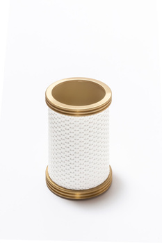 POJEMNIK AMALFI - BIAŁY - MOSIĄDZ - 7 x 10 cm - GIOBAGNARA - MY HONEY HOME