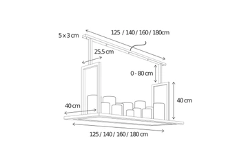 Lampa wisząca Authentage Bellefeu prostokątna