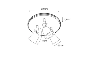 Lampa kierunkowa Authentage Fleure na okrągłym talerzu - duża