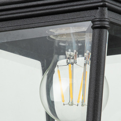 Średnia latarnia naścienna Bayview - 1 źródło światła - Czarna